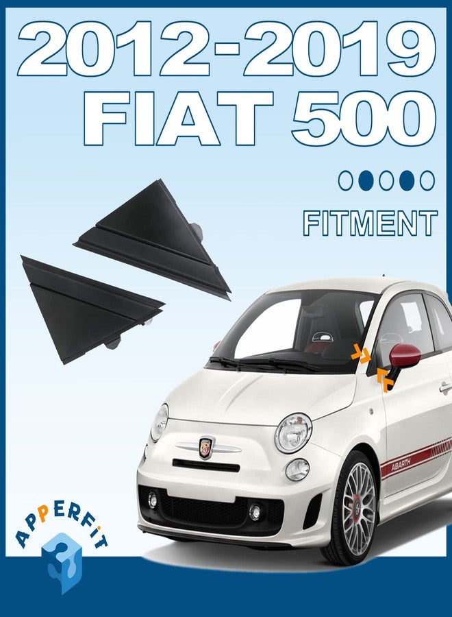 APPERFiT Fiat 500 Door Mirror Flag Cover Molding (Matte Black) Left Driver & Right Passenger Side Compatible with 2012-2019 Fiat 500 Replaces 1SJ85KX7AA 1SD00KX7AA - Image 3
